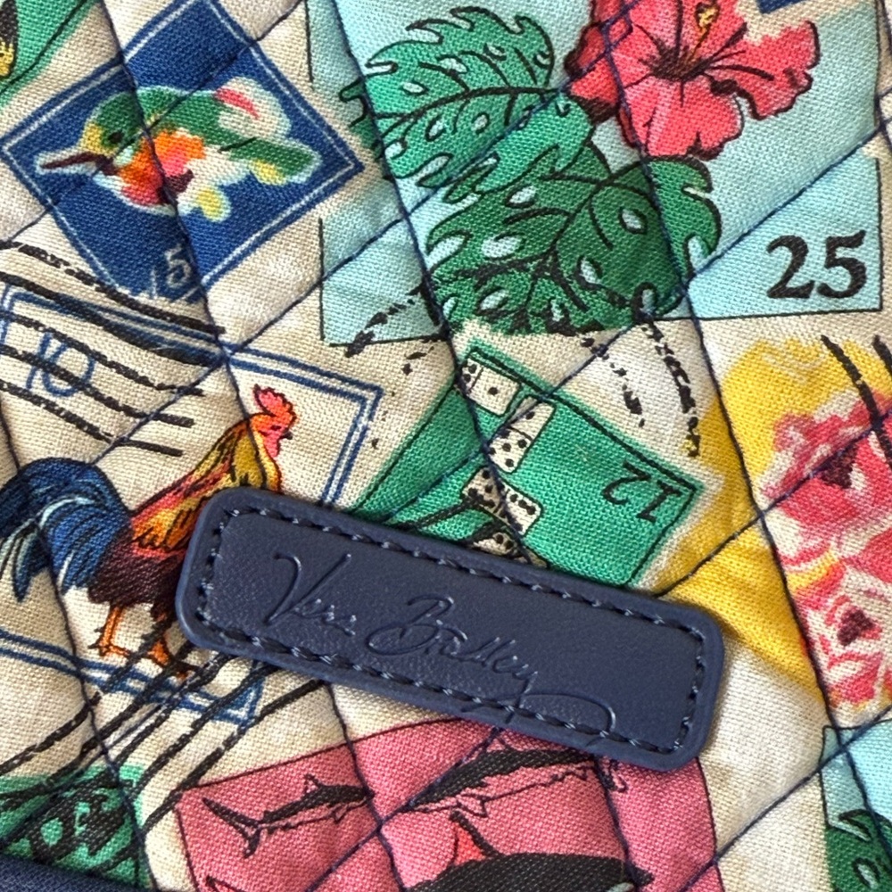 Vera Bradley Quilted “Cuban Stamps” Crossbody Hipster Crossbody Bag Purse - Picture 7 of 16